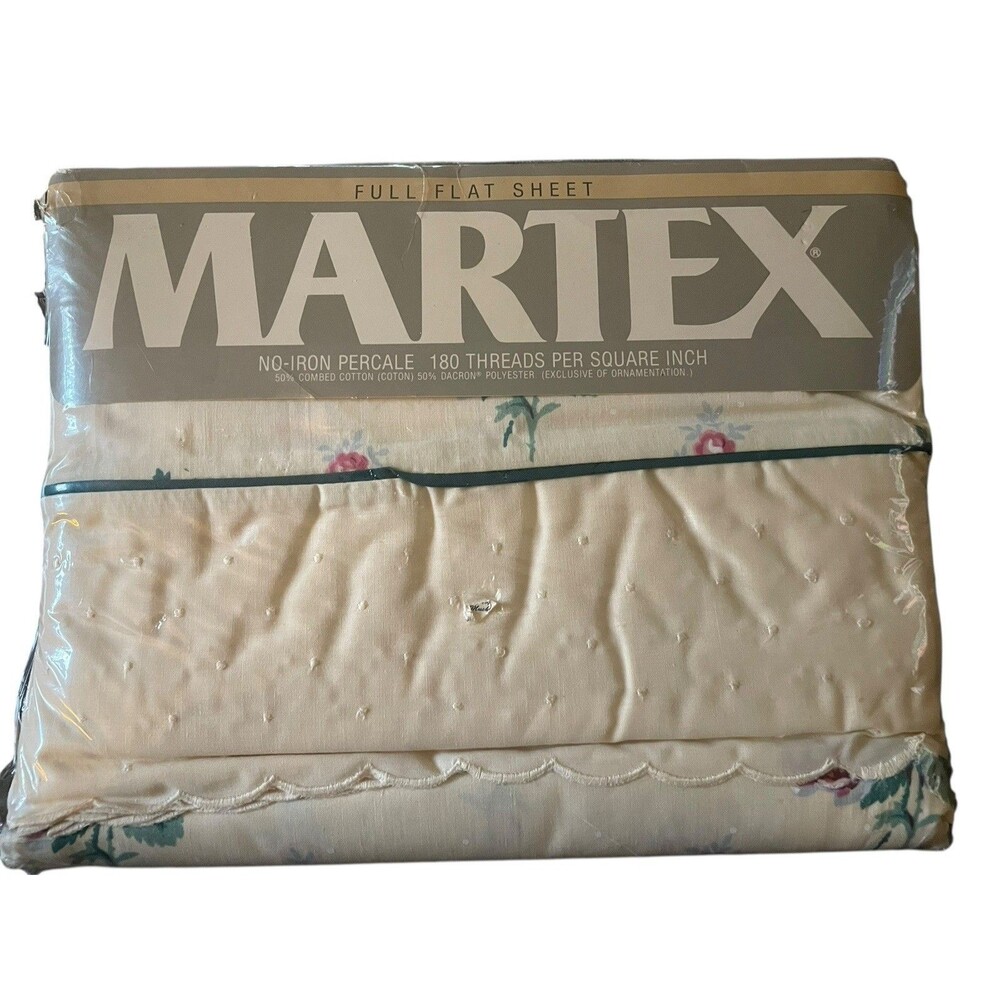 Martex Percale Sheet Full Flat Ambrose Court Vintage Old Stock In Package